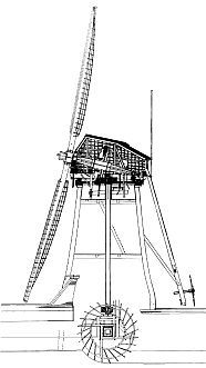 Doorsnede van de molen ná de restauratie van 1994.